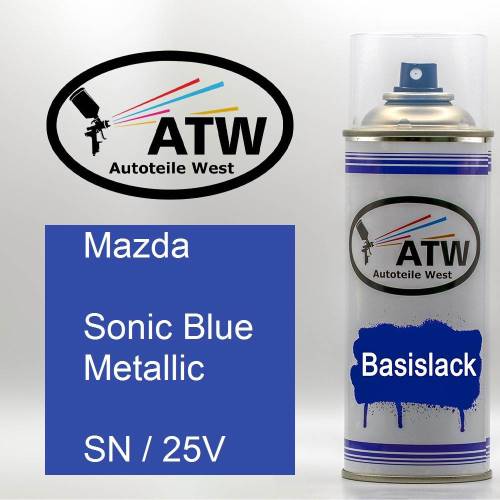 Mazda, Sonic Blue Metallic, SN / 25V: 400ml Sprühdose, von ATW Autoteile West.